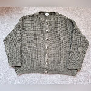 The Simple Folk - Chunky Knit Cardigan - Olive Green